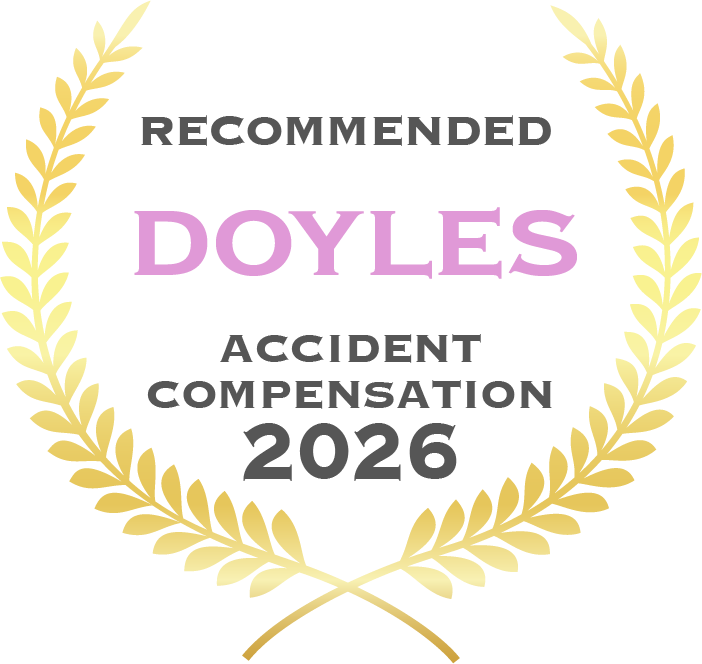 Doyle's Guide 2026 Accident Compensation Recommended badge, vbr Lawyers