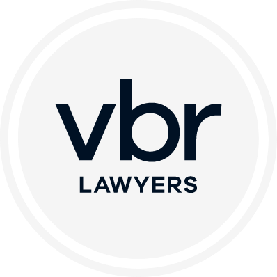 Black vbr Lawyers logo on a white background